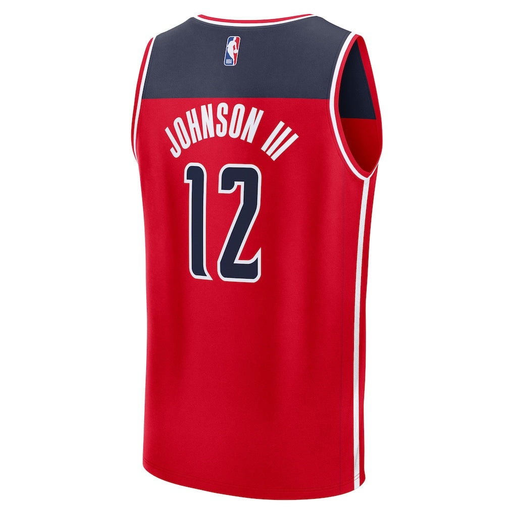 Tre Johnson III Washington Wizards Fanatics 2025 NBA Draft First Round Pick Fast Break Replica Jersey - Icon Edition - Red