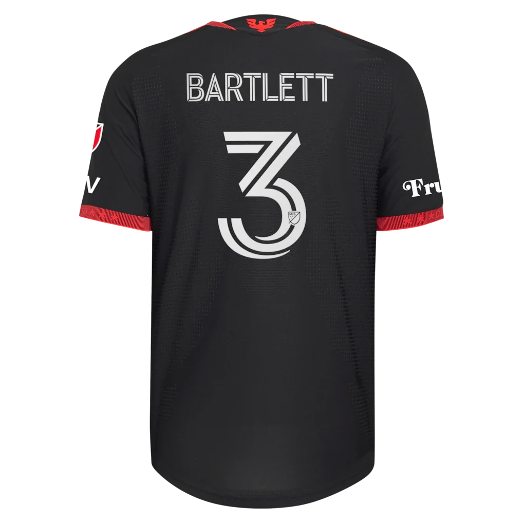 Lucas Bartlett D.C. United adidas  2026 Black-and-Red Kit On-Field Authentic Patch Jersey - Black