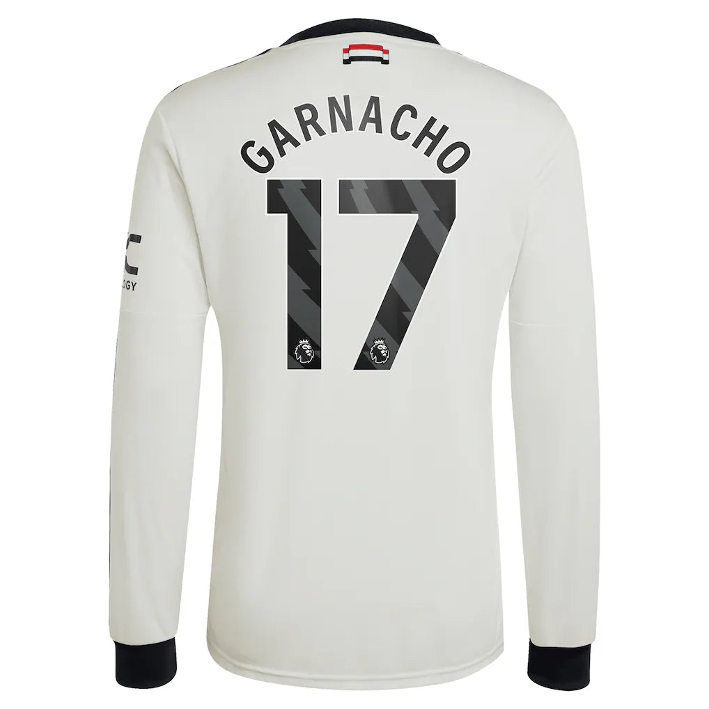 Alejandro Garnacho Manchester United adidas Originals  2024/25 Third Replica Long Sleeve Jersey - Cream