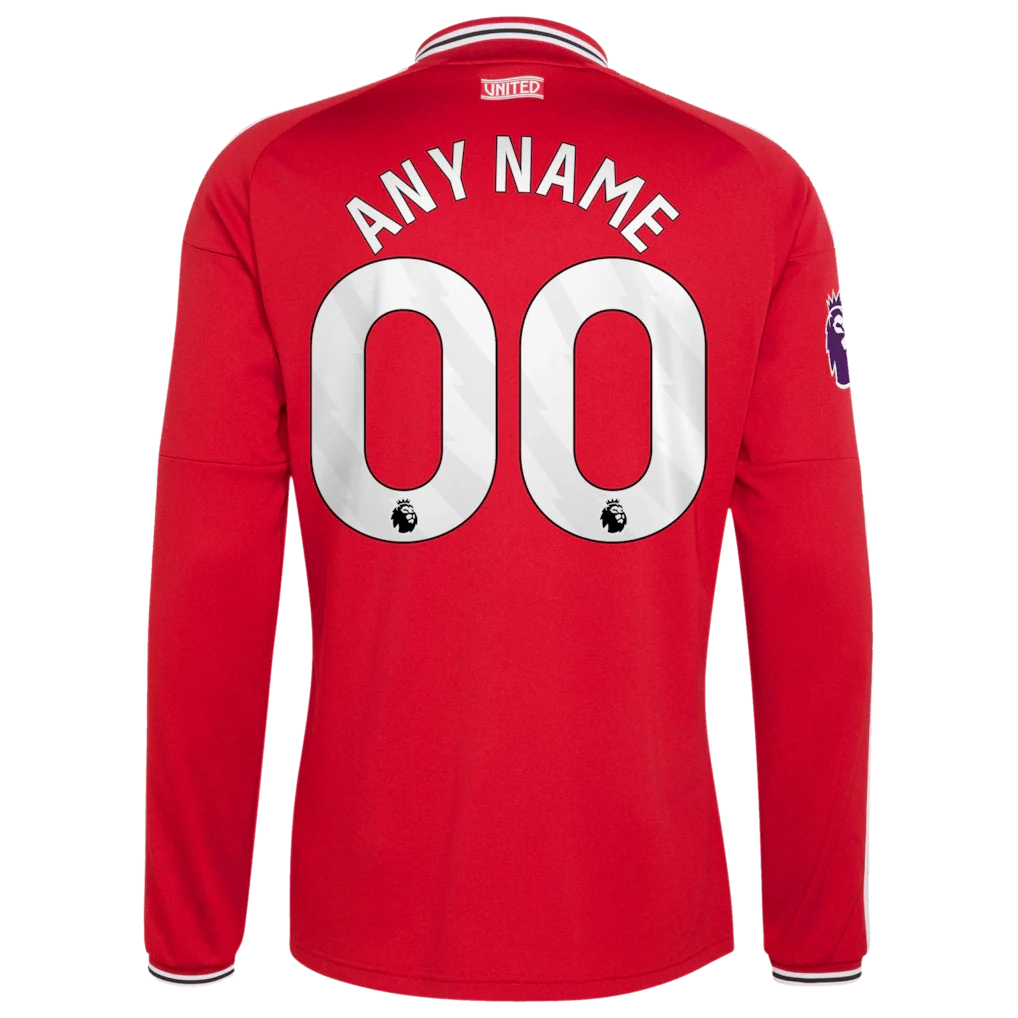 Manchester United adidas 2026/27 Home Authentic Long Sleeve Custom Jersey - Red