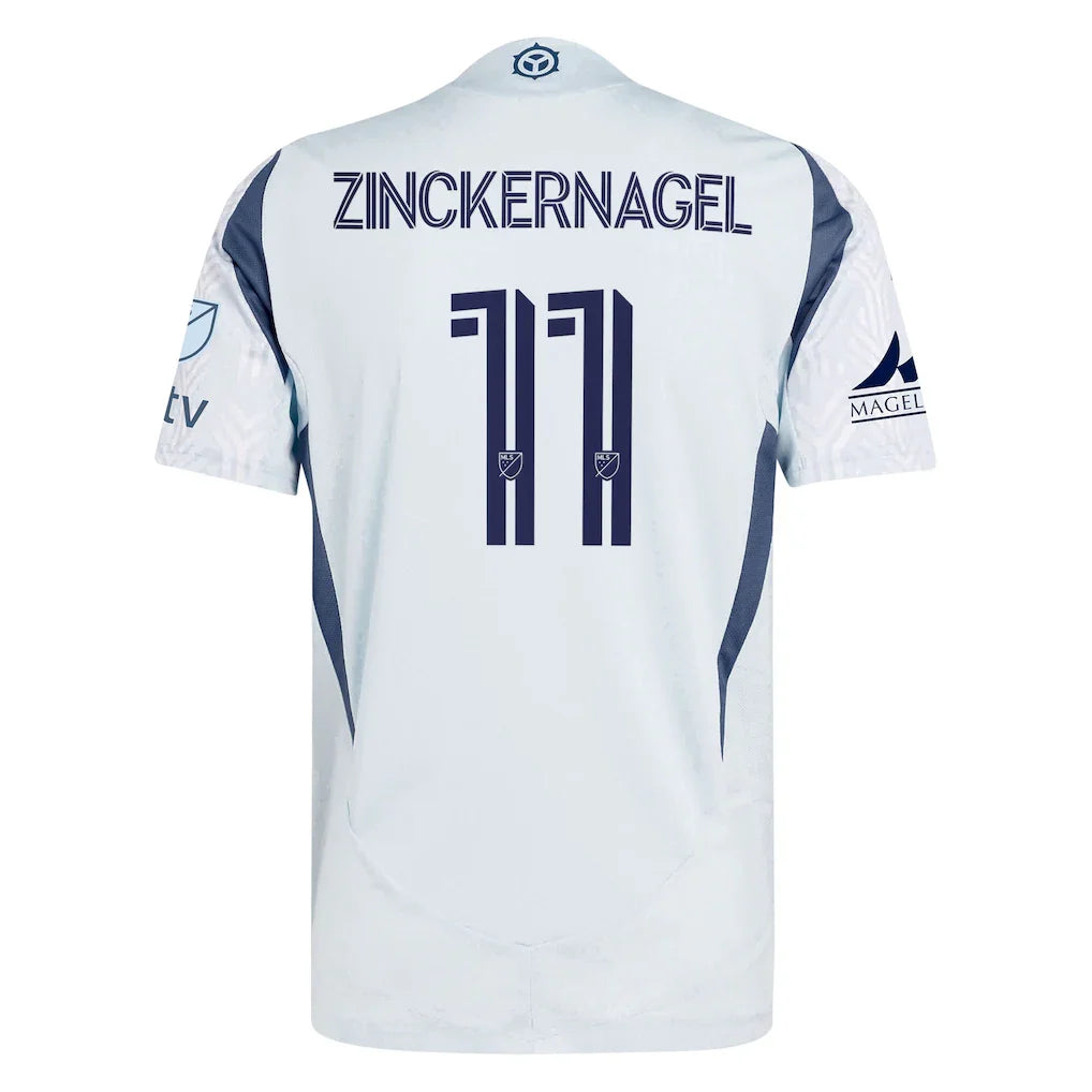 Philip Zinckernagel Chicago Fire adidas 2025 The Municipal Kit On-Field Authentic Jersey – Light Blue