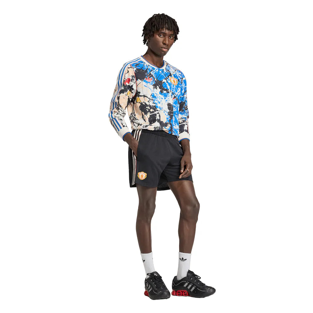 Manchester United X Stone Roses adidas Long Sleeve Replica Jersey - Blue