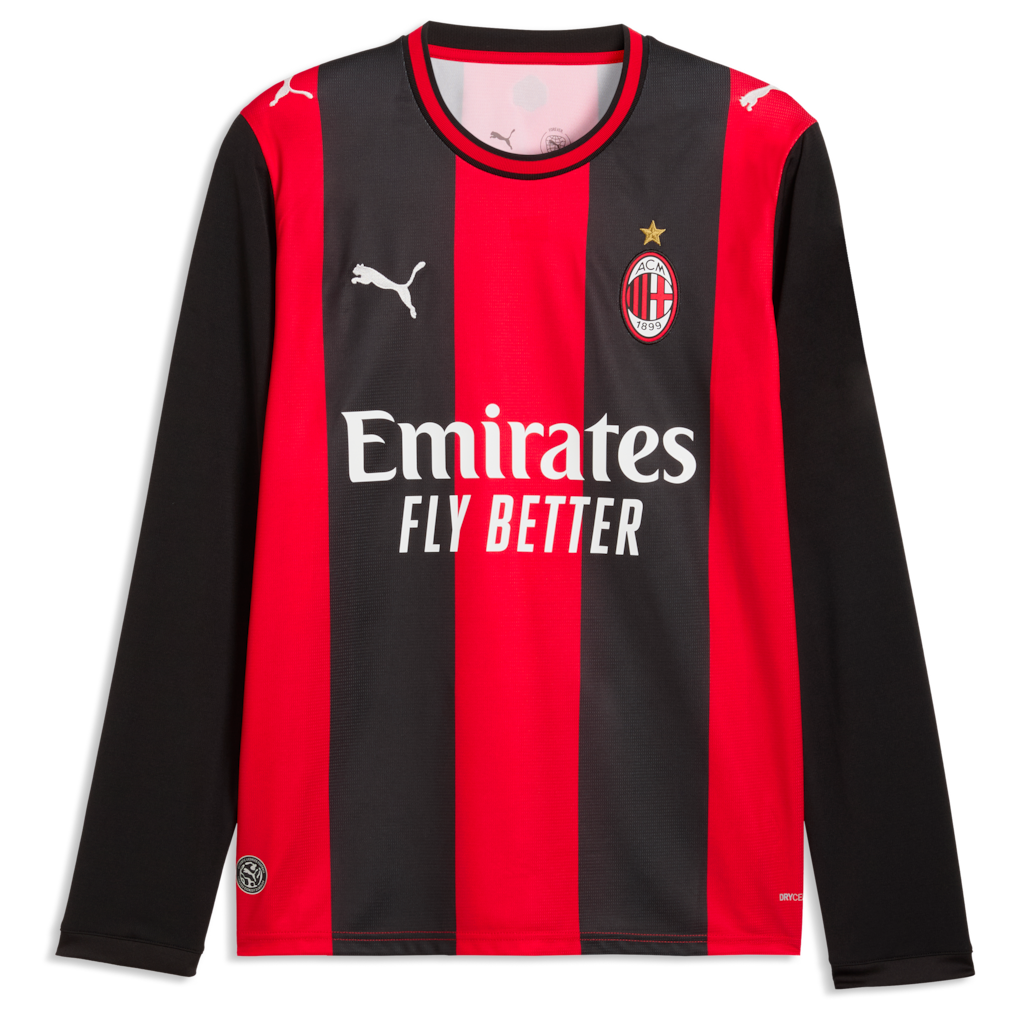 AC Milan Puma 2026/27 Home Replica Long Sleeve Jersey - Black/Red