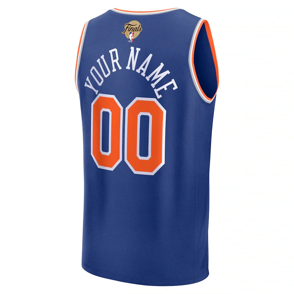 New York Knicks Fanatics 2026 NBA Finals Patch Fast Break Custom Jersey - Icon Edition - Blue