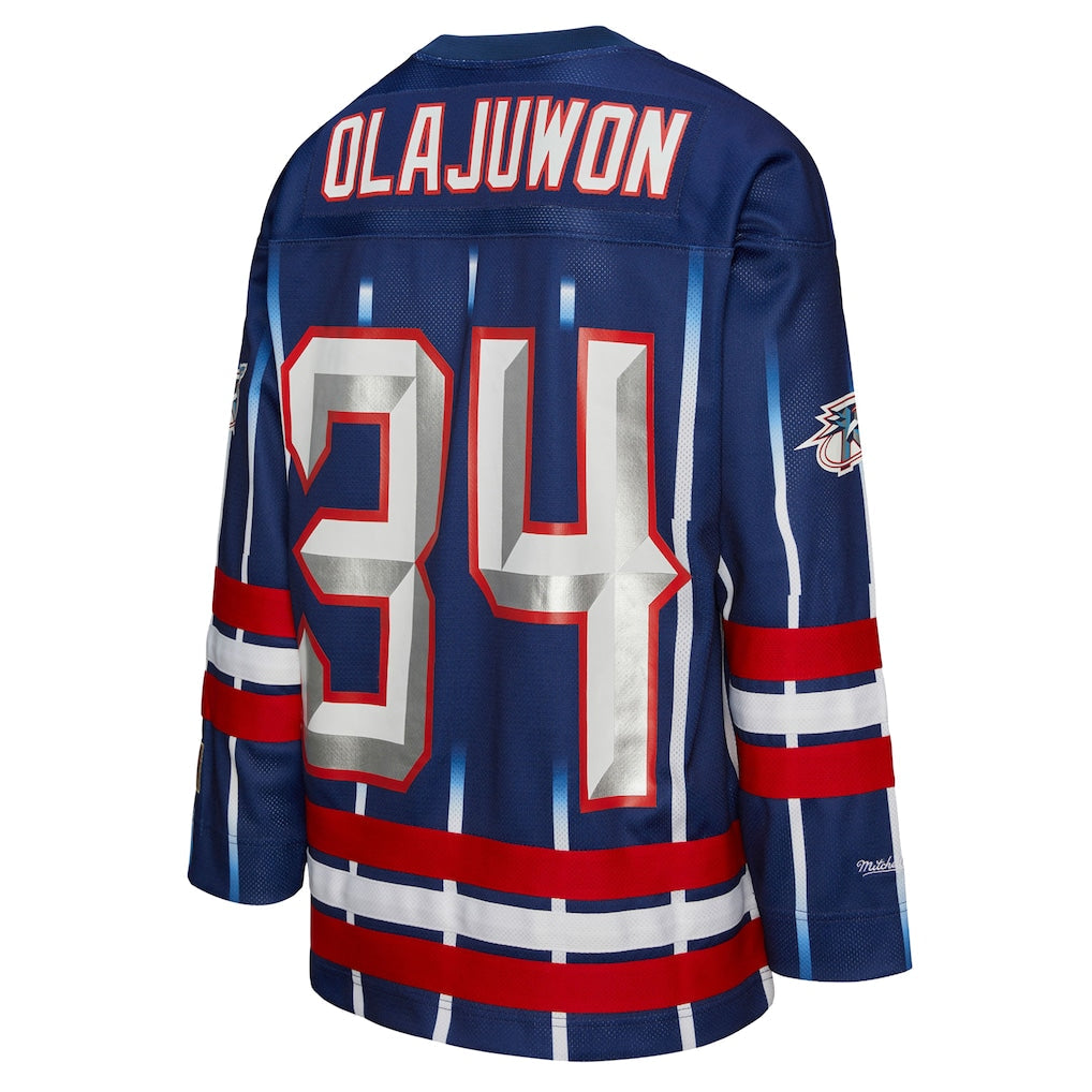 Hakeem Olajuwon Houston Rockets Mitchell & Ness Unisex Maxxed Out Fashion Hockey Jersey - Navy