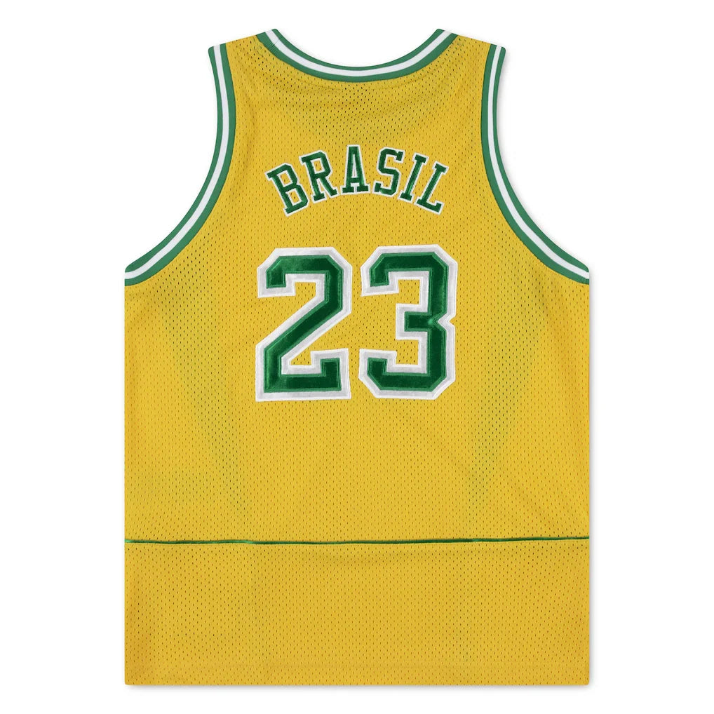 Brazil National Team Jordan Brand Youth Mesh Basketball Fashion Jersey - Yellow