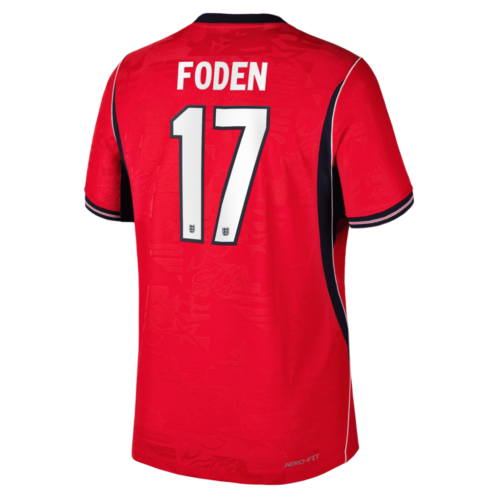 Phil Foden England National Team Nike 2026 Away Match Authentic Jersey - Red