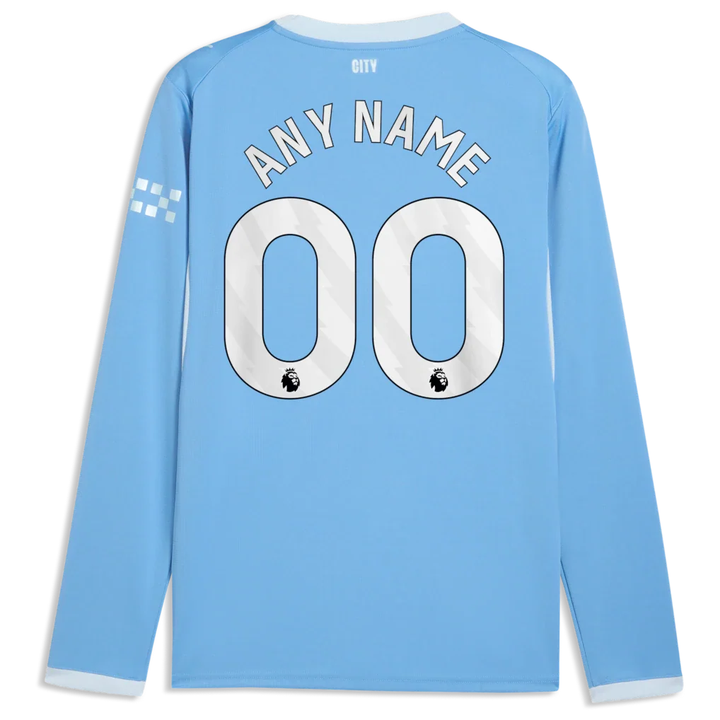 Manchester City Puma 2026/27 Home Replica Long Sleeve Custom Jersey - Light Blue