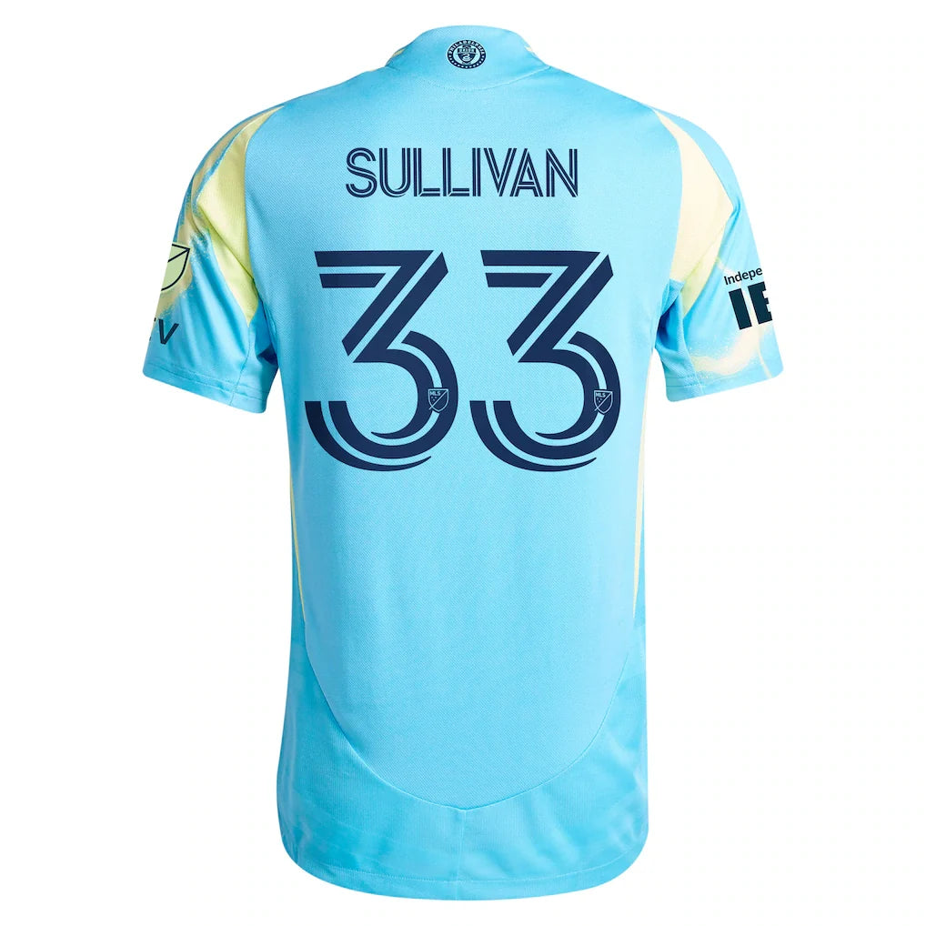 Quinn Sullivan Philadelphia Union adidas 2025 The Voltage Kit Authentic Player Jersey - Blue