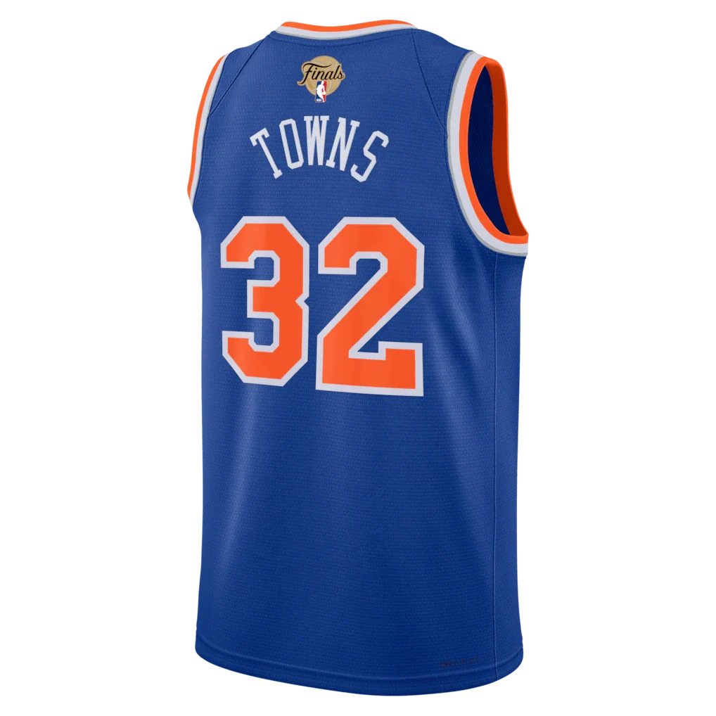 Karl-Anthony Towns New York Knicks Nike Unisex 2026 NBA Finals Patch Swingman Jersey - Icon Edition - Blue