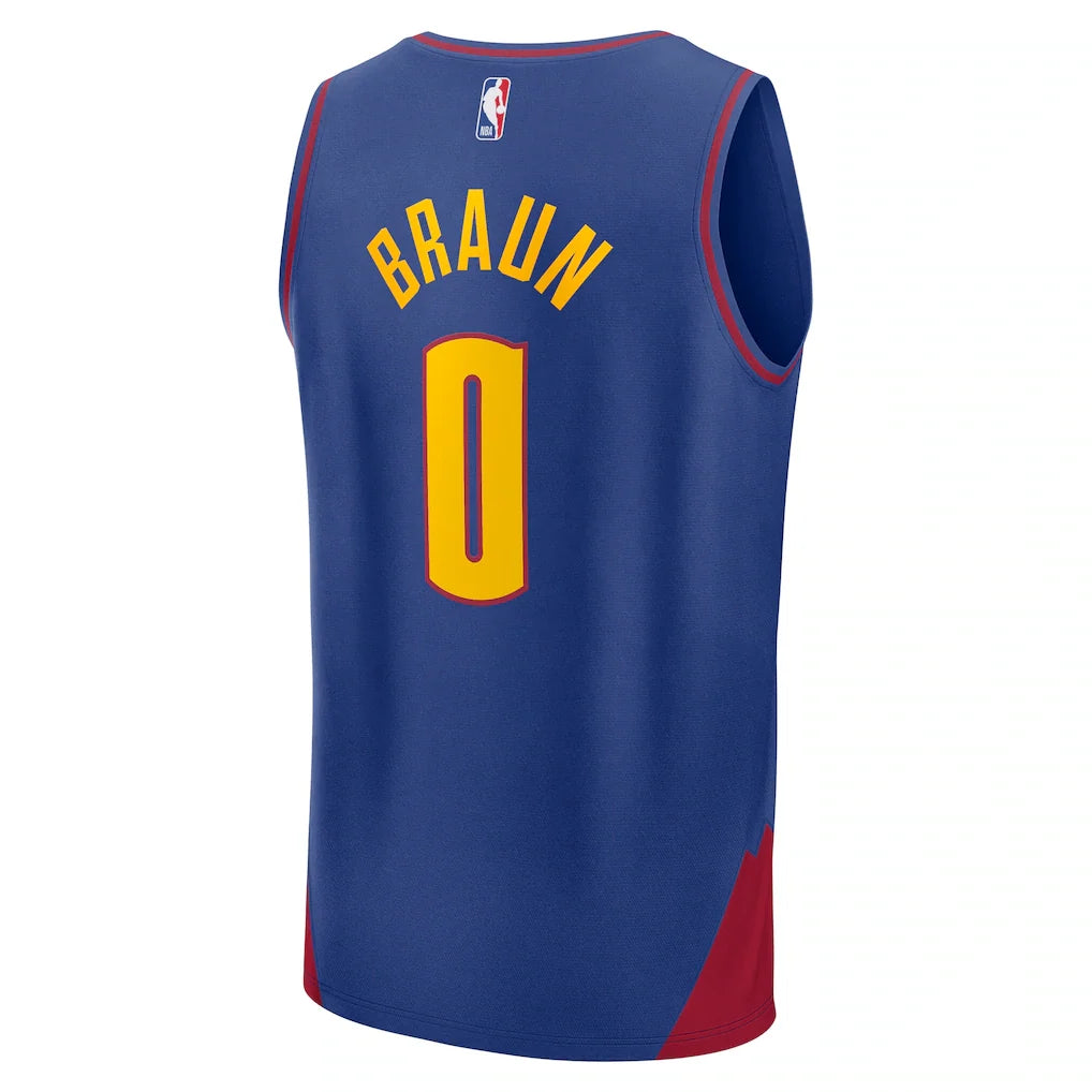 Christian Braun Denver Nuggets Fanatics Fast Break Replica Player Jersey - Statement Edition - Blue