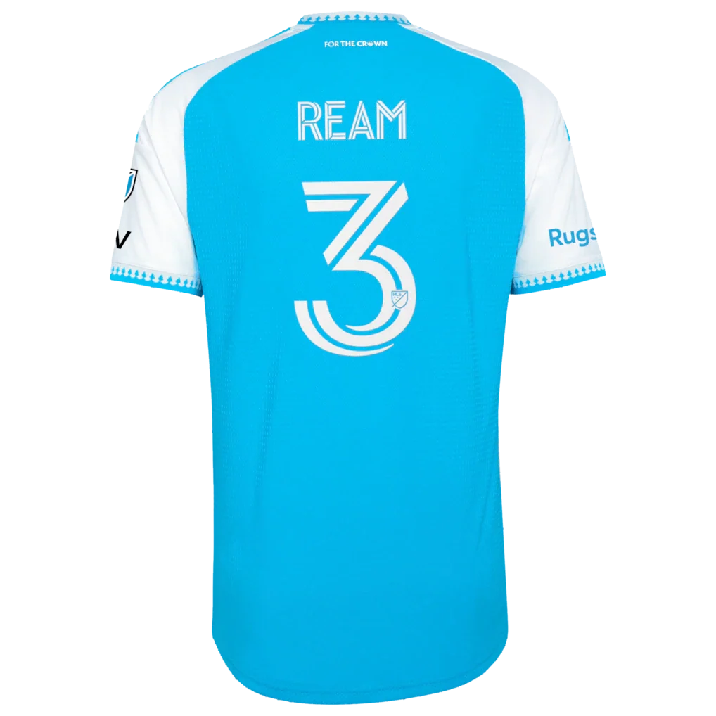 Tim Ream Charlotte FC adidas 2026 Carolina Kit: Crowns Up On-Field Authentic Patch Jersey - Blue