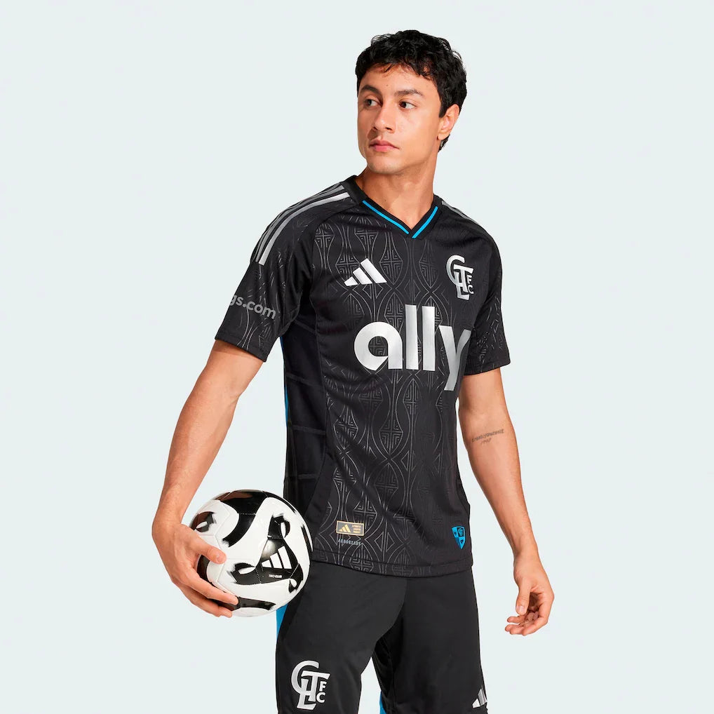 Charlotte FC adidas 2025 Fortress Kit Authentic Jersey - Black