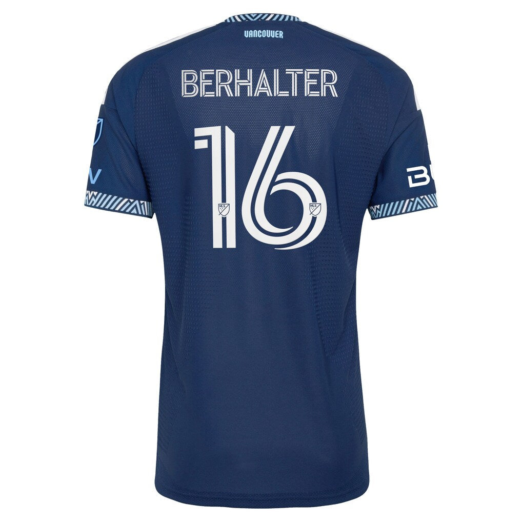 Sebastian Berhalter Vancouver Whitecaps FC adidas 2026 The Coastal Jersey On-Field Authentic Patch Jersey - Blue
