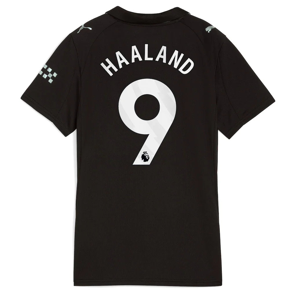 Erling Haaland Manchester City Puma Women's 2025/26 Away Replica Player Jersey - Black