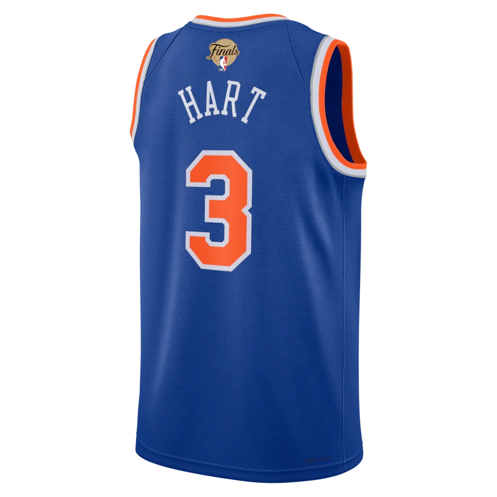 Josh Hart New York Knicks Nike Unisex 2026 NBA Finals Patch Swingman Jersey - Icon Edition - Blue