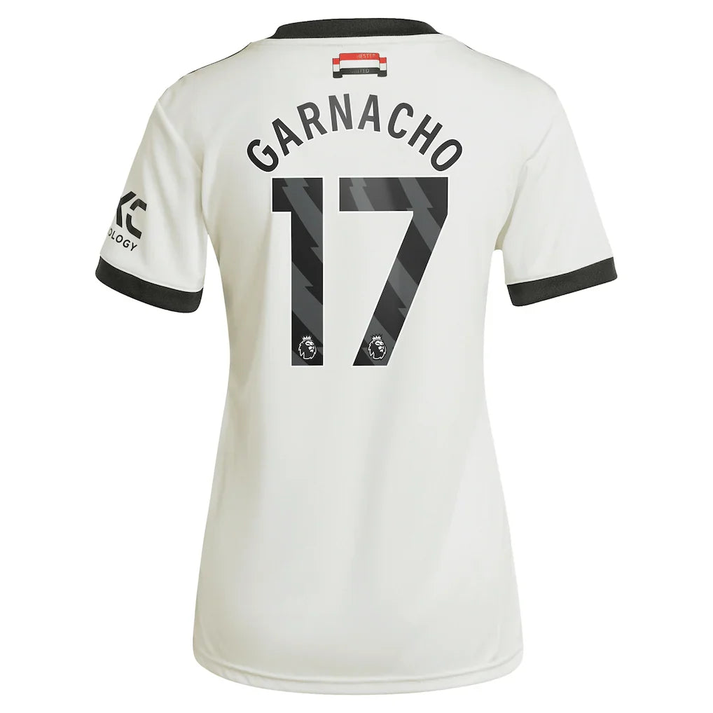 Alejandro Garnacho Manchester United adidas Originals Women's 2024/25 Third Replica Jersey - Cream