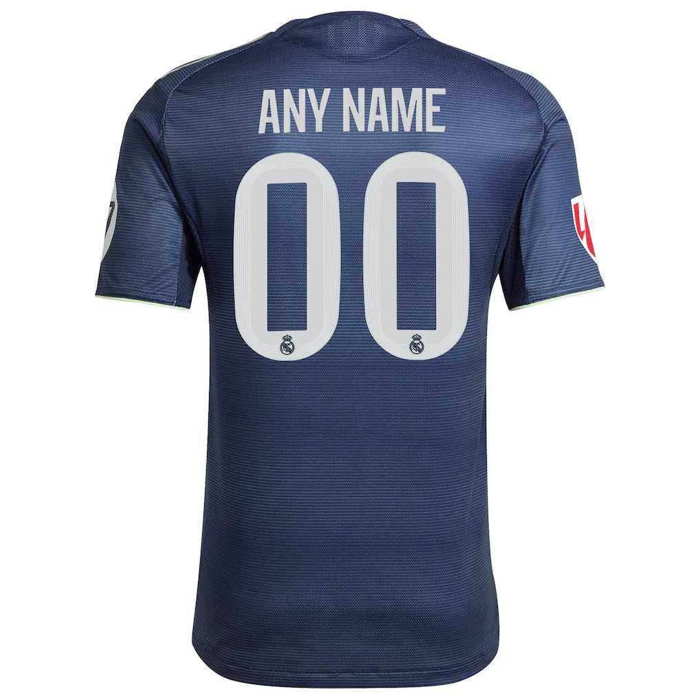 Real Madrid adidas 2025/26 Away Authentic Custom Jersey - Blue