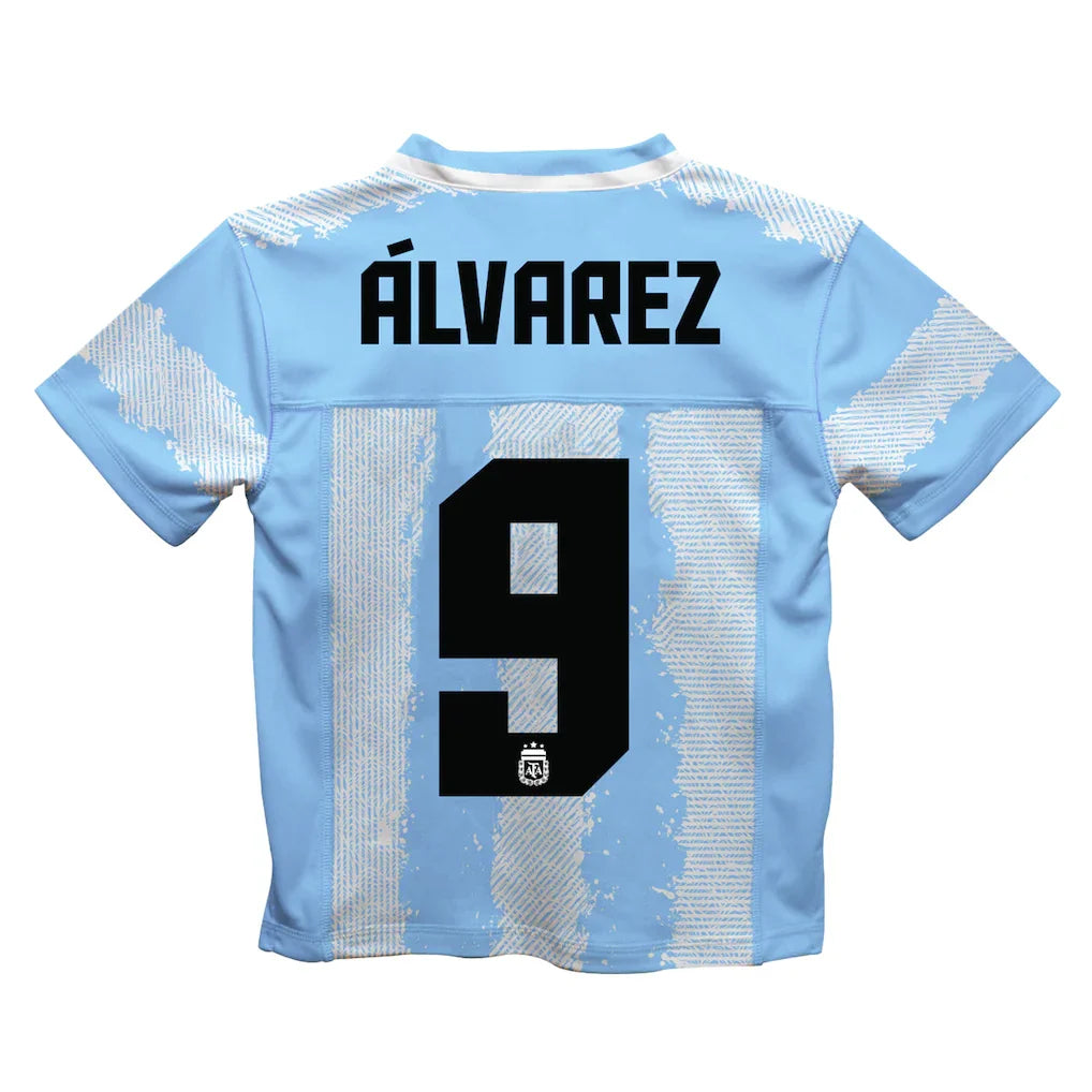 Julián Álvarez Argentina National Team Vive La Fete  Football Jersey - Light Blue