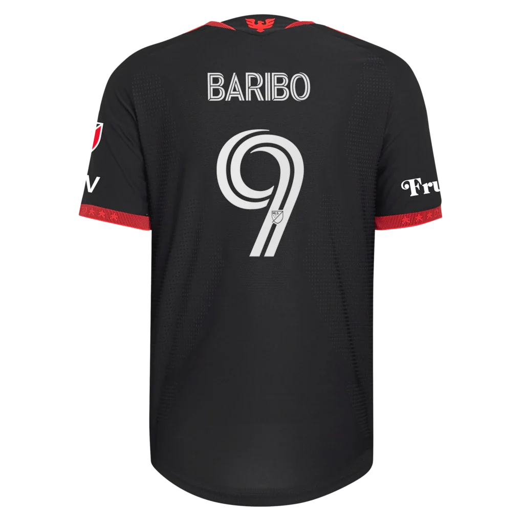 Tai Baribo D.C. United adidas  2026 Black-and-Red Kit On-Field Authentic Patch Jersey - Black