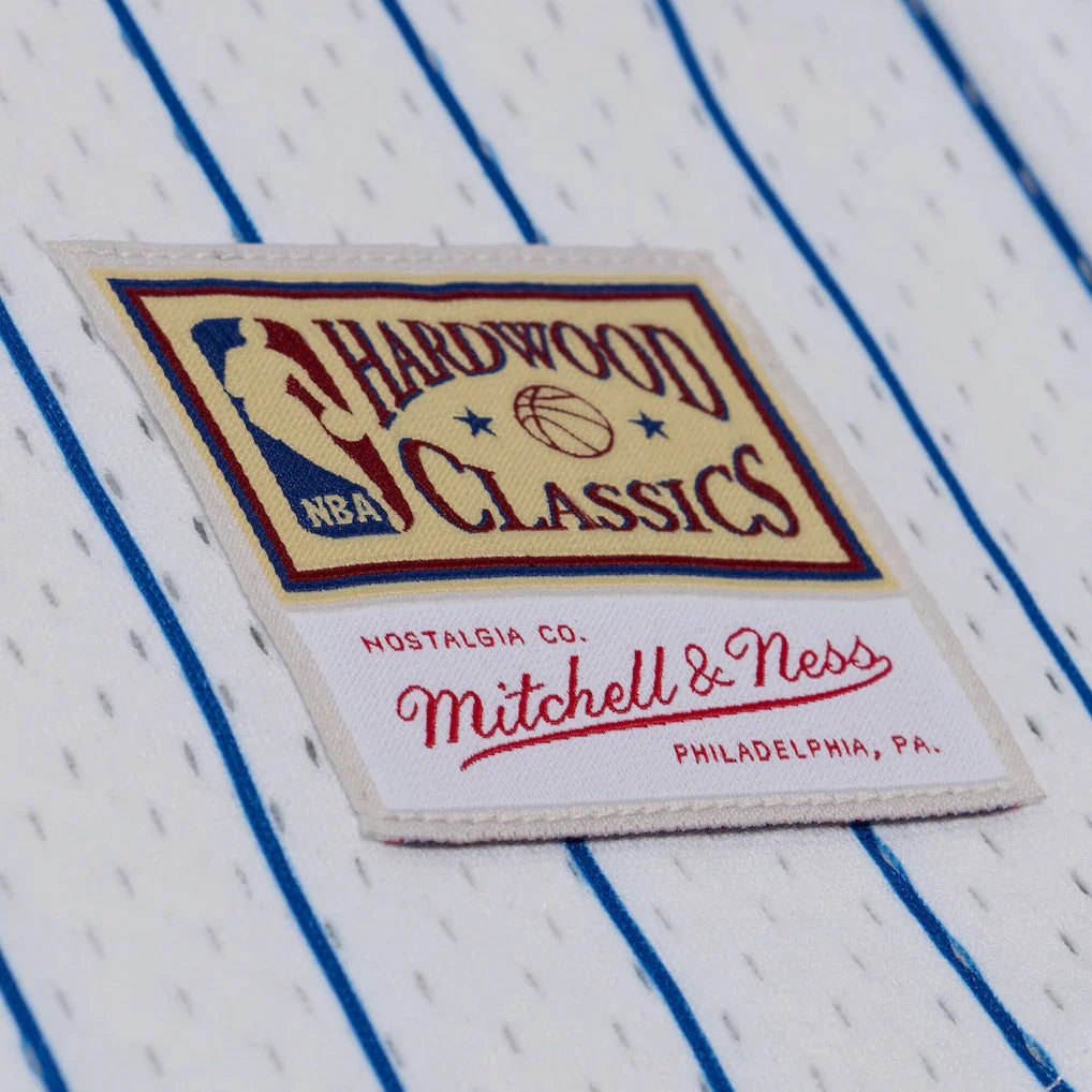 Detroit Pistons Mitchell & Ness Head Coach Pinstripe Mesh Full-Button Baseball Jersey - White