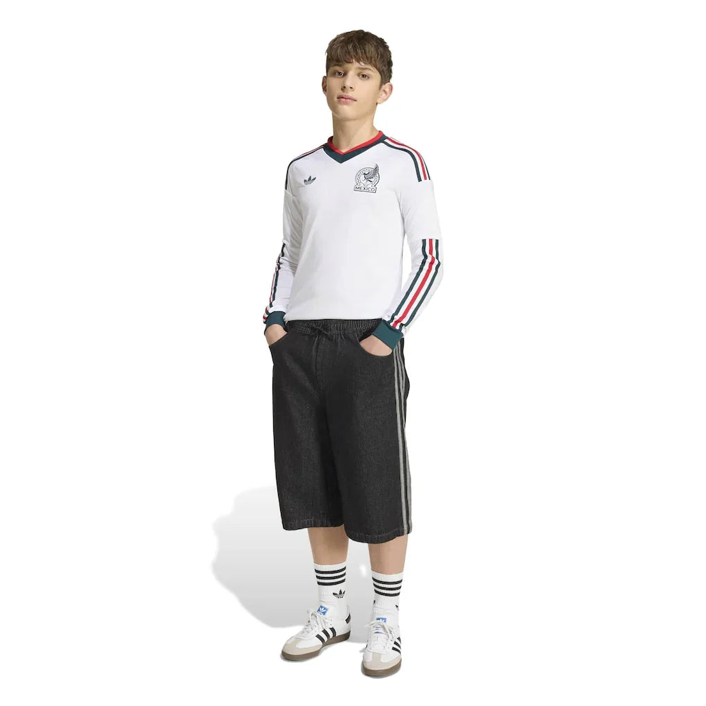Mexico National Team adidas Youth 2026 Away Replica Long Sleeve Jersey - White