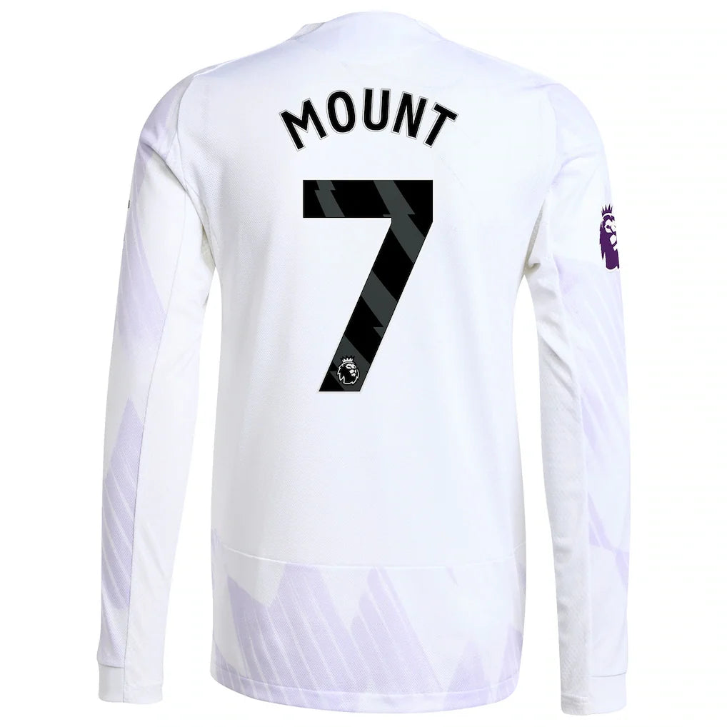 Mason Mount Manchester United adidas 2025/26 Away Authentic Long Sleeve Player Jersey - White