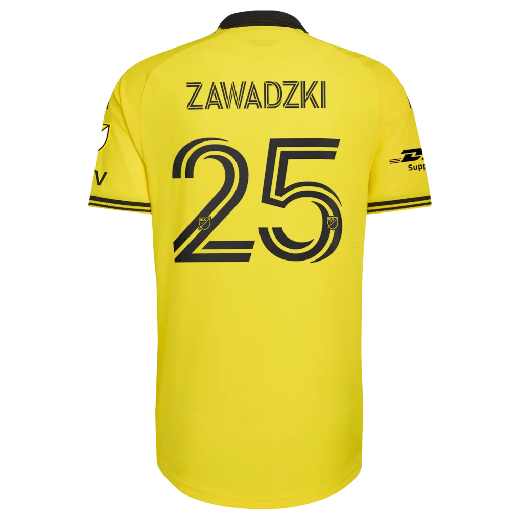 Sean Zawadzki Columbus Crew adidas 2026 The Crafted for Excellence Kit On-Field Authentic Patch Jersey - Yellow