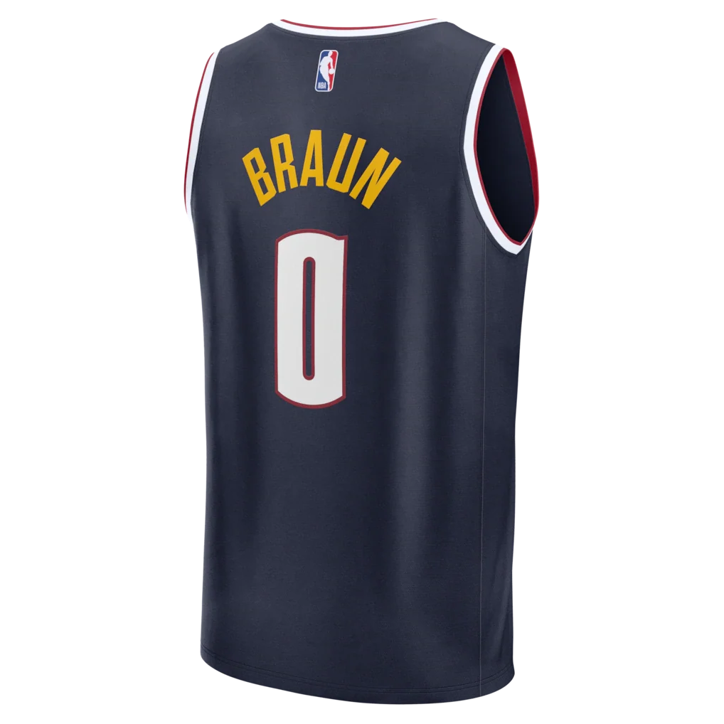 Christian Braun Denver Nuggets Fanatics Fast Break Replica Jersey - Icon Edition - Navy