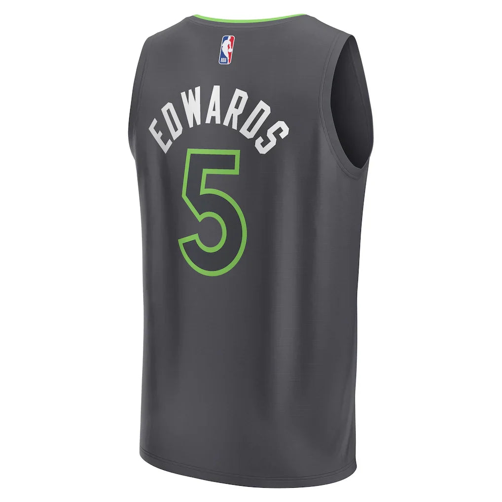 Anthony Edwards Minnesota Timberwolves Fanatics Fast Break Replica Player Jersey - Statement Edition - Anthracite