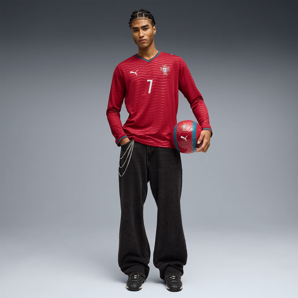 Cristiano Ronaldo Portugal National Team Puma 2026 Home Replica Long Sleeve Jersey - Red