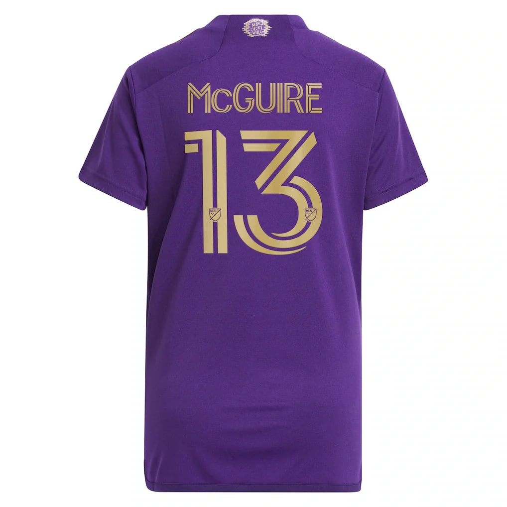 Duncan McGuire Orlando City SC adidas Women's 2024 The Wall Kit Replica Player Jersey – Purple
