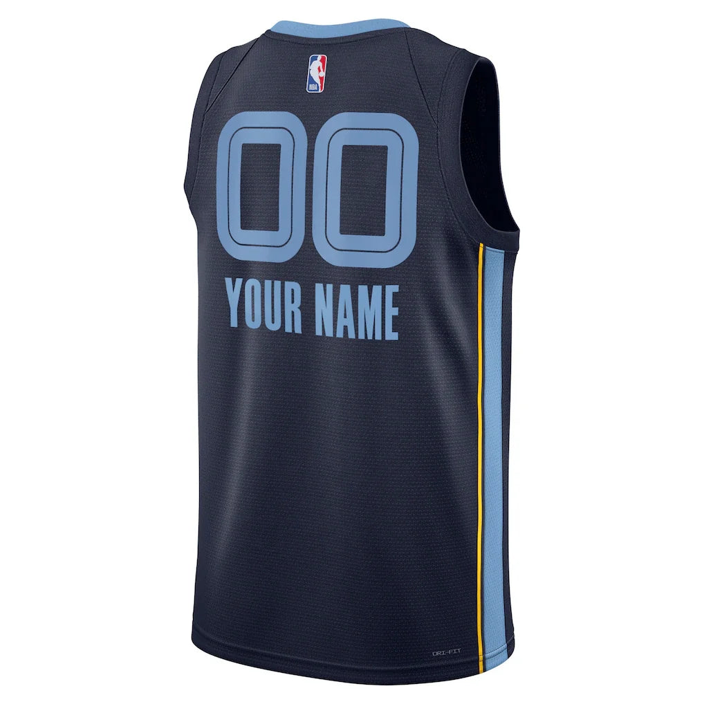 Memphis Grizzlies Nike Unisex Swingman Custom Jersey - Navy - Icon Edition