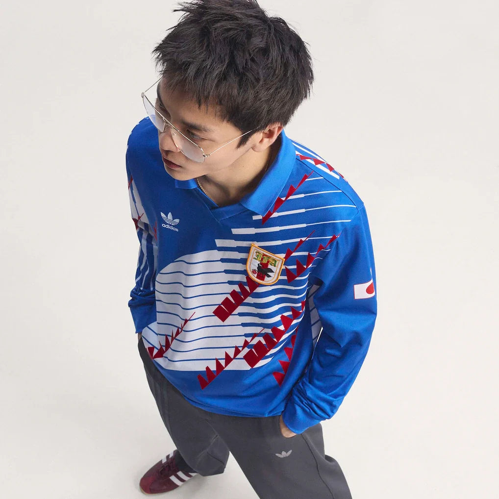 Japan National Team adidas 1993 Bringback Replica Long Sleeve Jersey - Blue/White