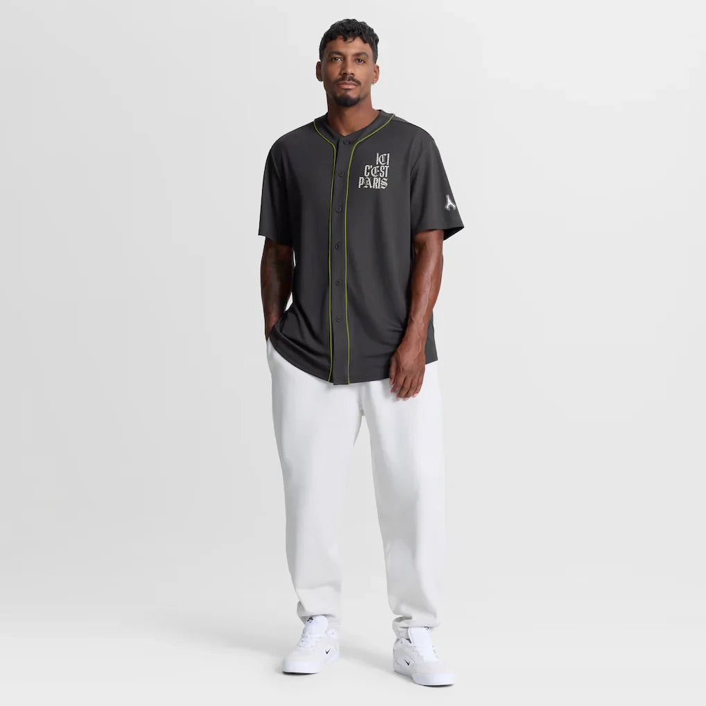 Paris Saint-Germain Fanatics Oversized Baseball Jersey - Charcoal