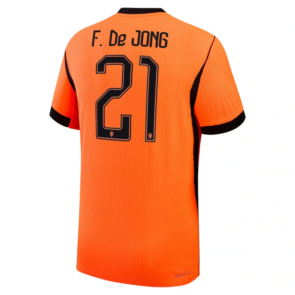Frenkie de Jong Netherlands National Team Nike 2026 Home Match Authentic Jersey - Orange