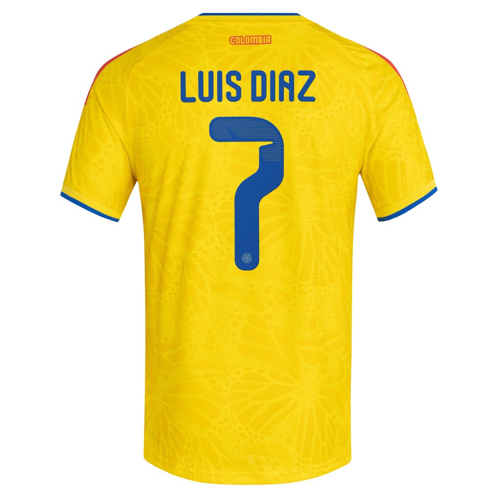 Luis Diaz Colombia National Team adidas 2026 Home Authentic Jersey - Yellow