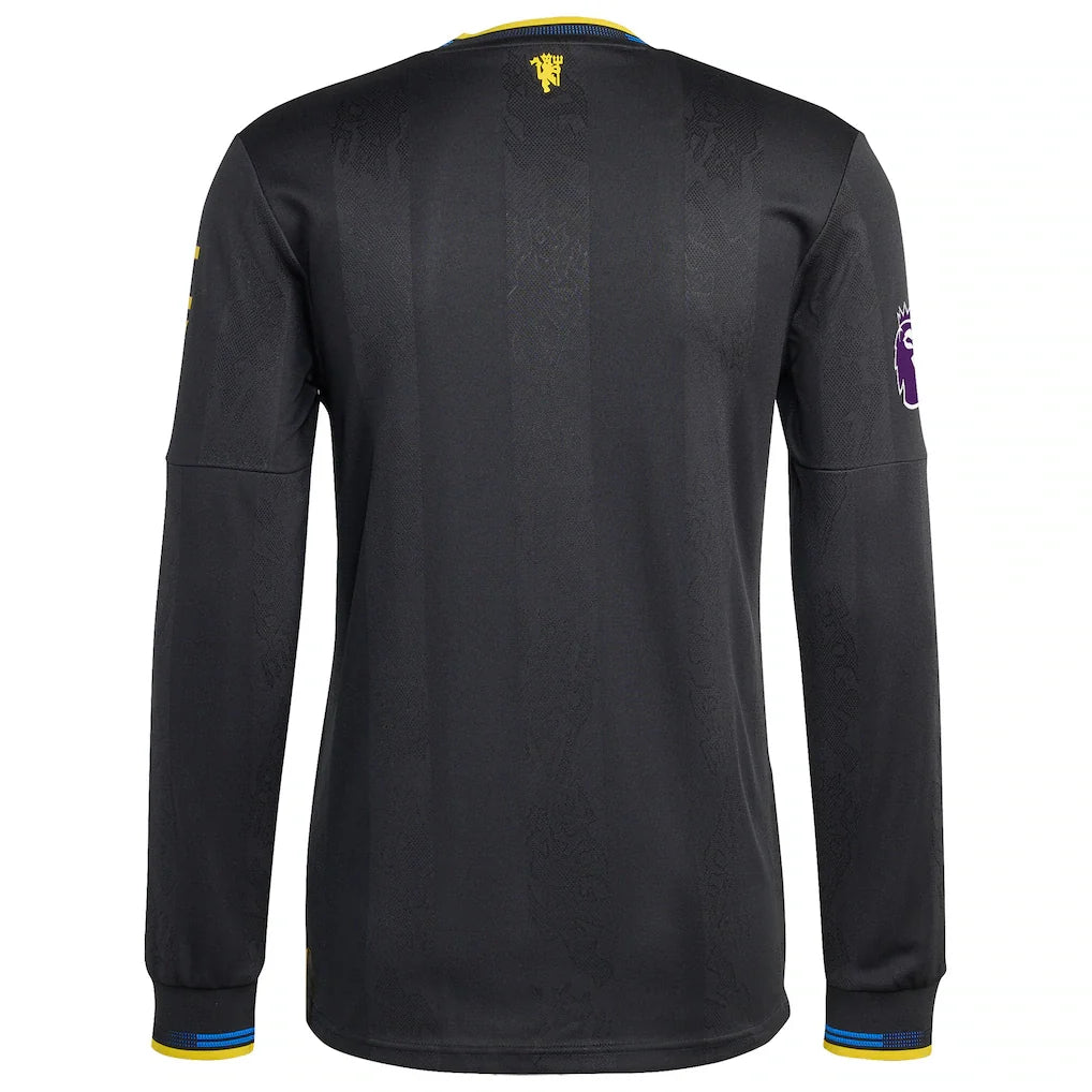 Manchester United adidas 2025/26 Third Authentic Long Sleeve Jersey - Black