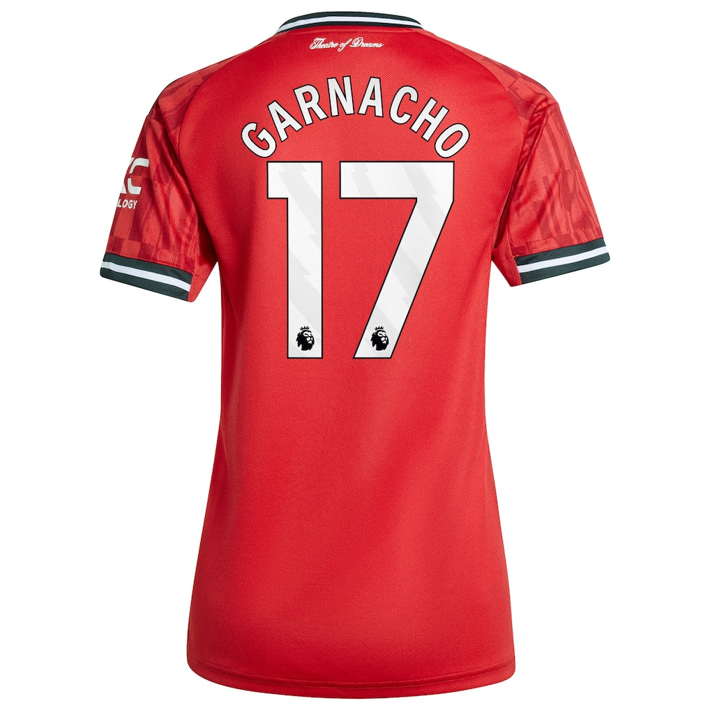 Alejandro Garnacho Manchester United adidas Women's Home 2025/26 Replica Player Jersey - Red