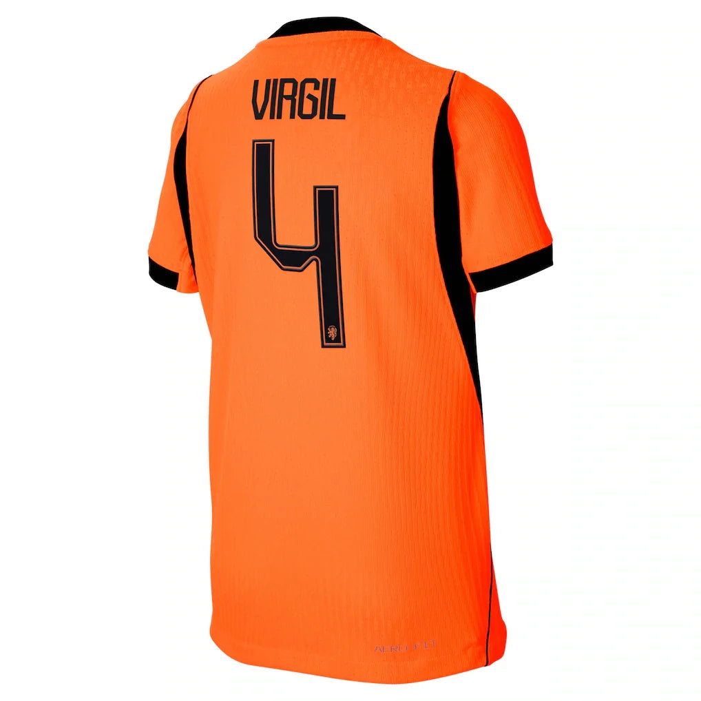 Virgil van Dijk Netherlands National Team Nike Youth 2026 Home Match Authentic Jersey - Orange