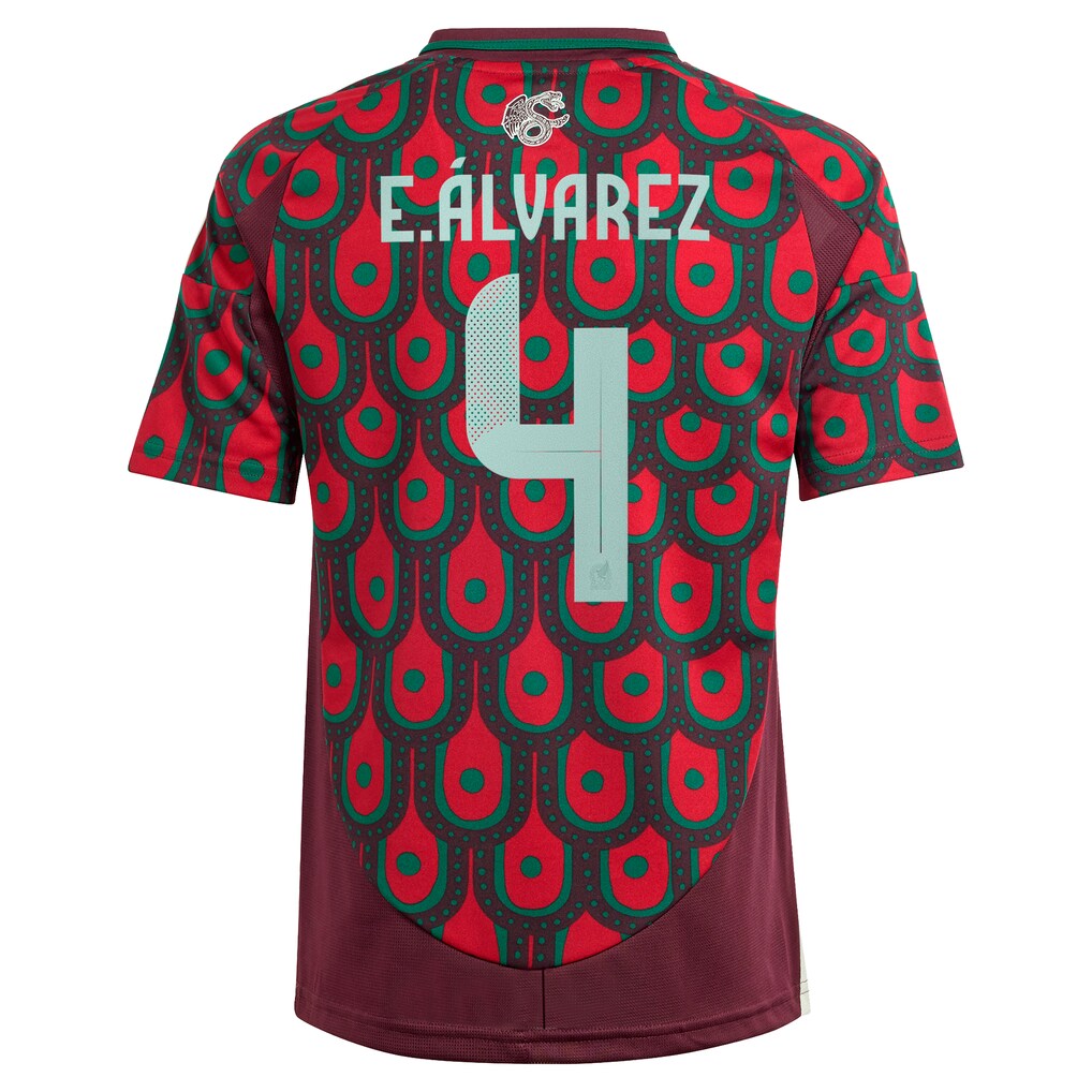 Edson Alvarez Mexico National Team adidas Youth 2024 Home Replica Player Jersey - Burgundy