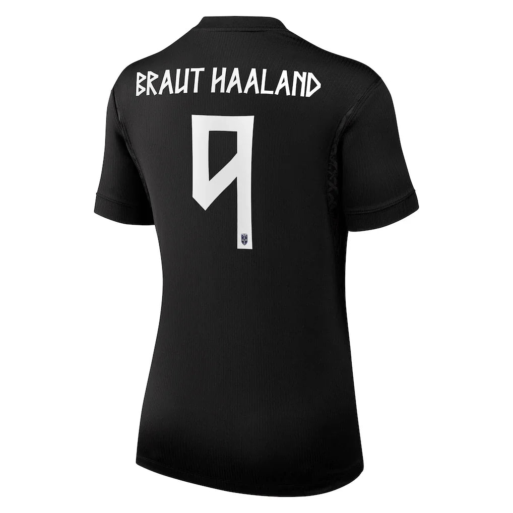 Erling Haaland Norway National Team Nike Women's 2026 Away Stadium Replica Jersey - Black