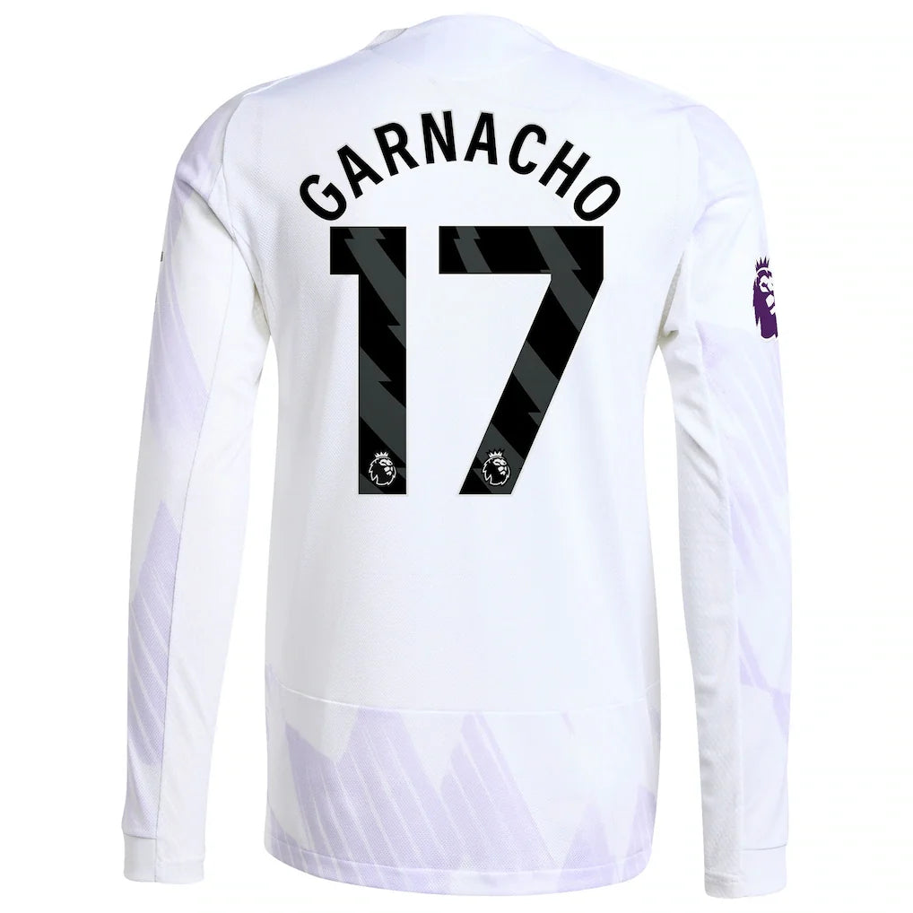 Alejandro Garnacho Manchester United adidas 2025/26 Away Authentic Long Sleeve Player Jersey - White