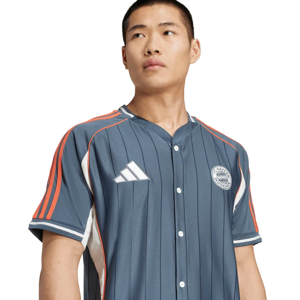 Bayern Munich adidas US Pack Full-Button Baseball Jersey - Gray