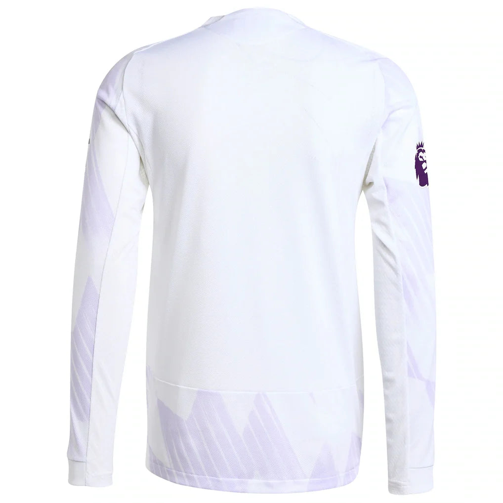Manchester United adidas 2025/26 Away Authentic Long Sleeve Jersey - White