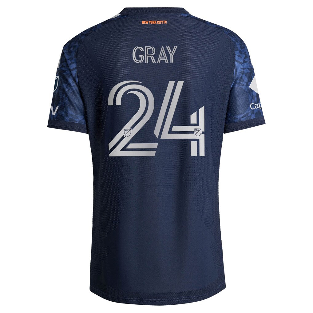 Tayvon Gray New York City FC adidas 2026 The All Nations Kit On-Field Authentic Patch Jersey - Blue