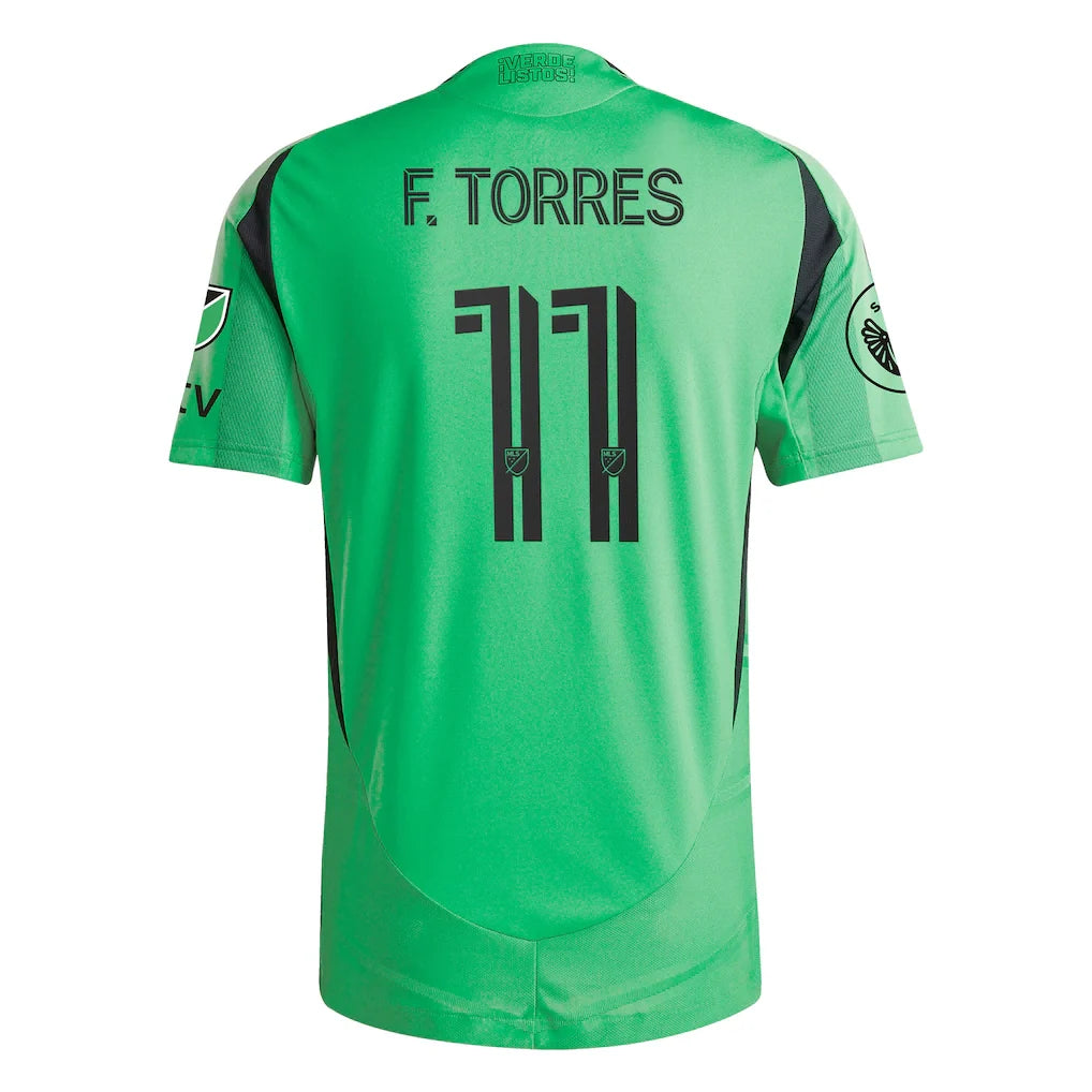 Facundo Torres Austin FC adidas 2025 The Heartbeat On-Field Authentic Jersey – Green