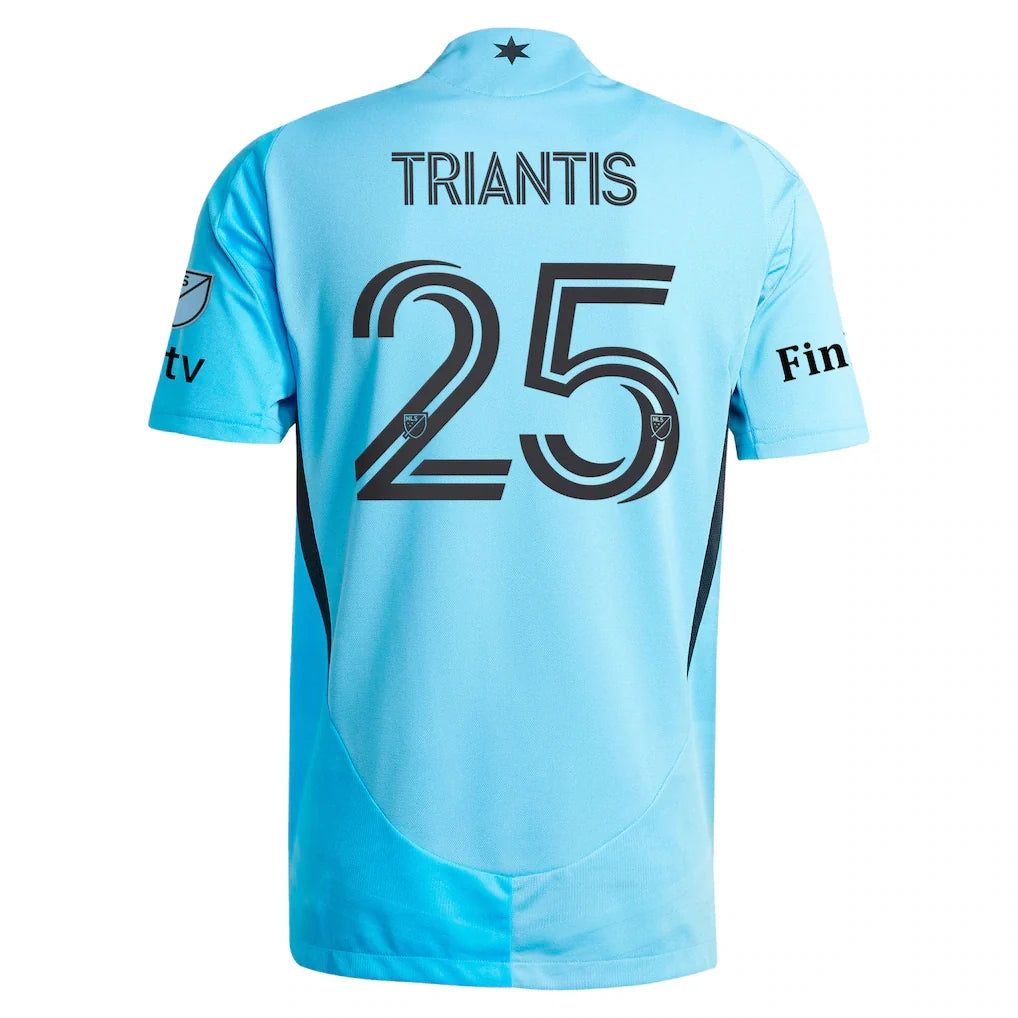 Nectarios Triantis Minnesota United FC adidas 2025 CONVERGENCE On-Field Authentic Jersey – Blue