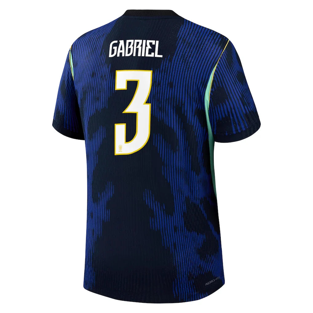 Gabriel Magalhães Brazil National Team Jordan Brand 2026 Away Match Authentic Jersey - Blue