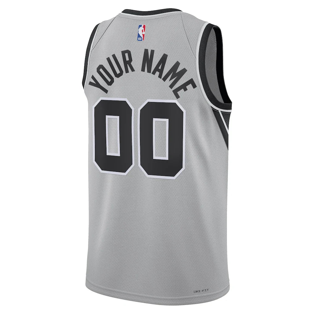 San Antonio Spurs Jordan Brand Unisex Swingman Custom Jersey - Statement Edition - Silver